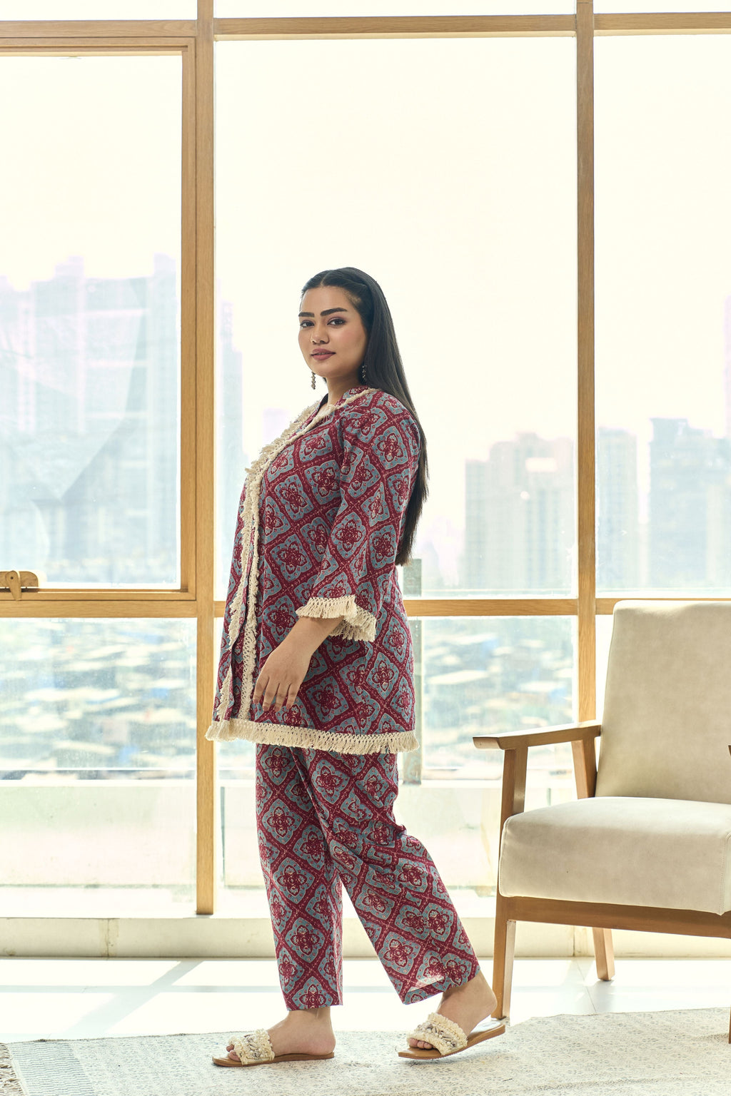 Boho Fringe Lace Cotton Co-ord Set-4