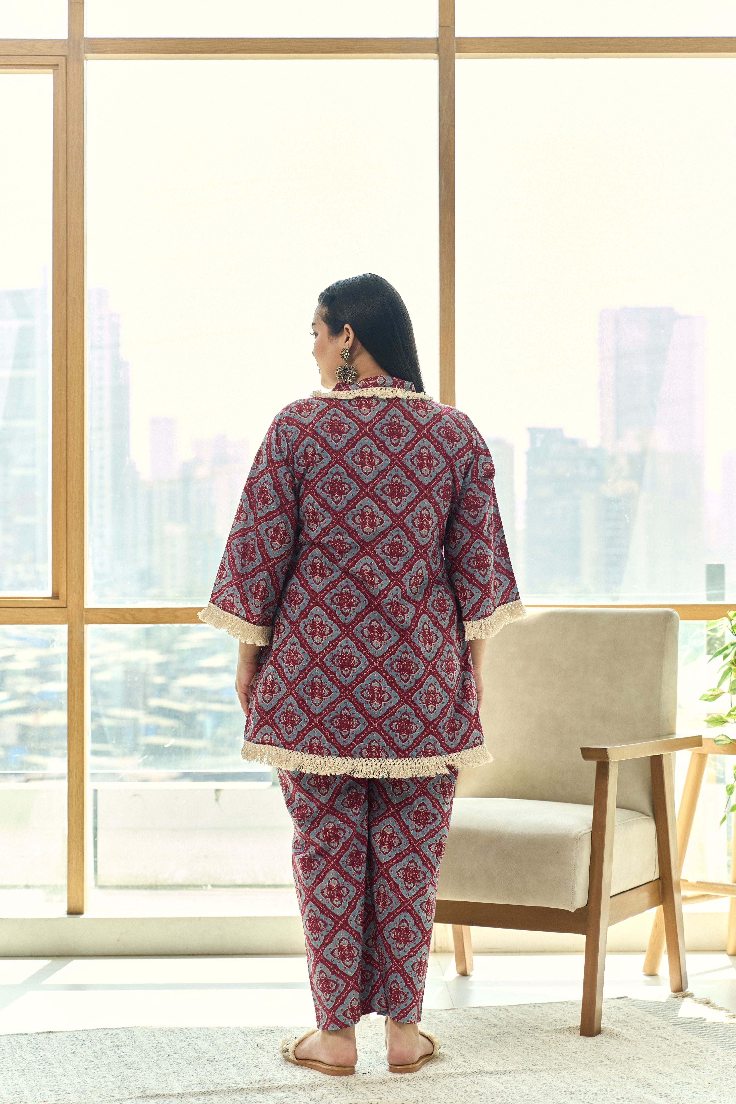 Boho Fringe Lace Cotton Co-ord Set-3