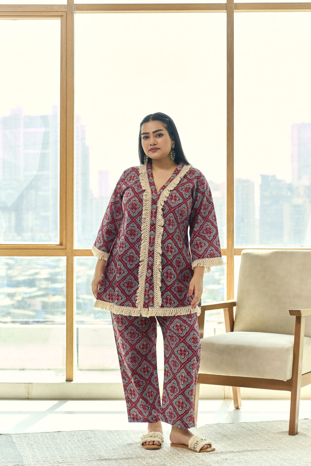 Boho Fringe Lace Cotton Co-ord Set-2