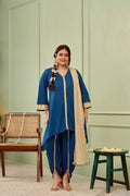 Blue Tulip Cotton Dhoti Kurta Set - (Set Of 3)-0