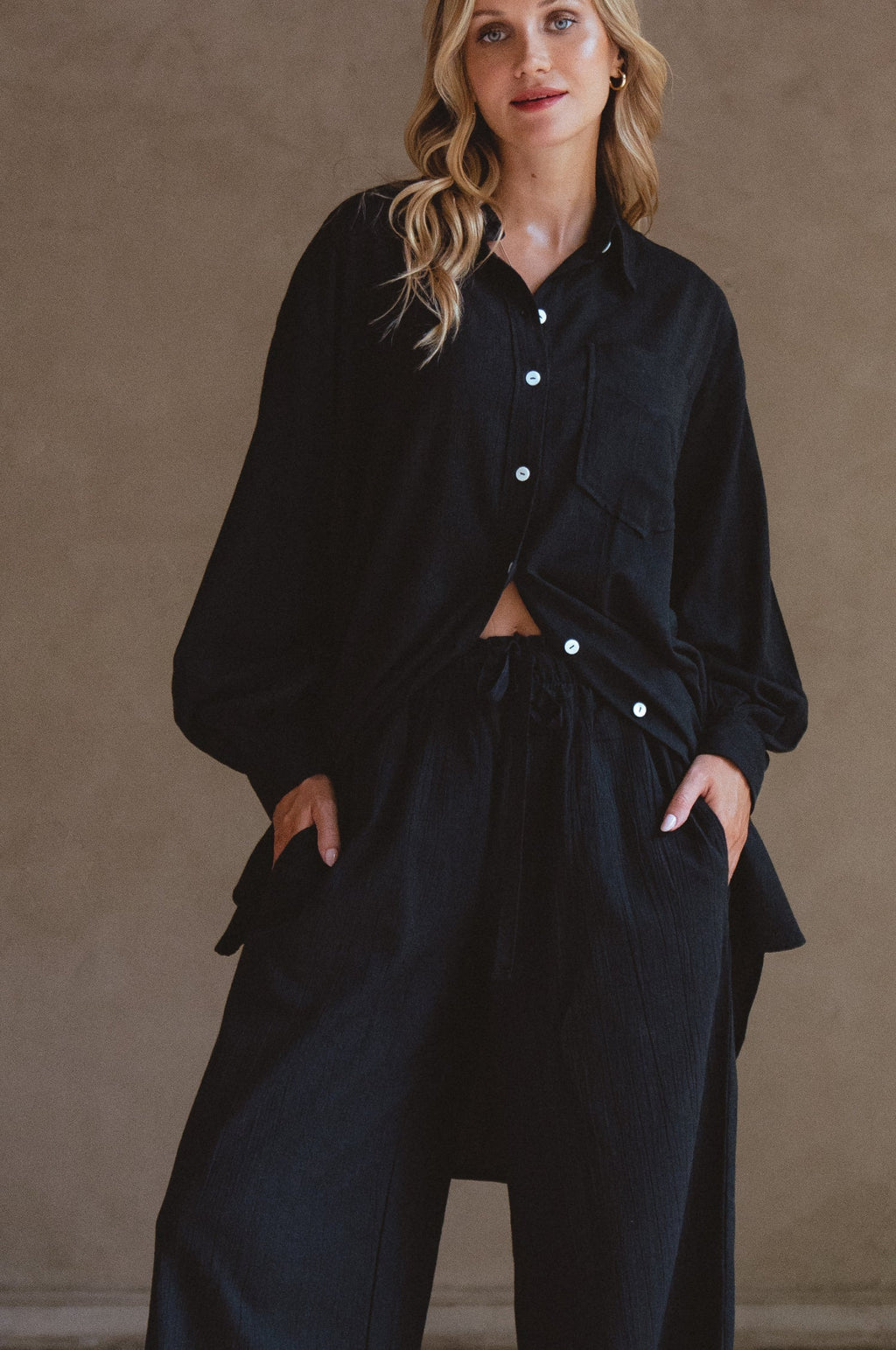 Calin Wide Leg Linen Pants (Sale)