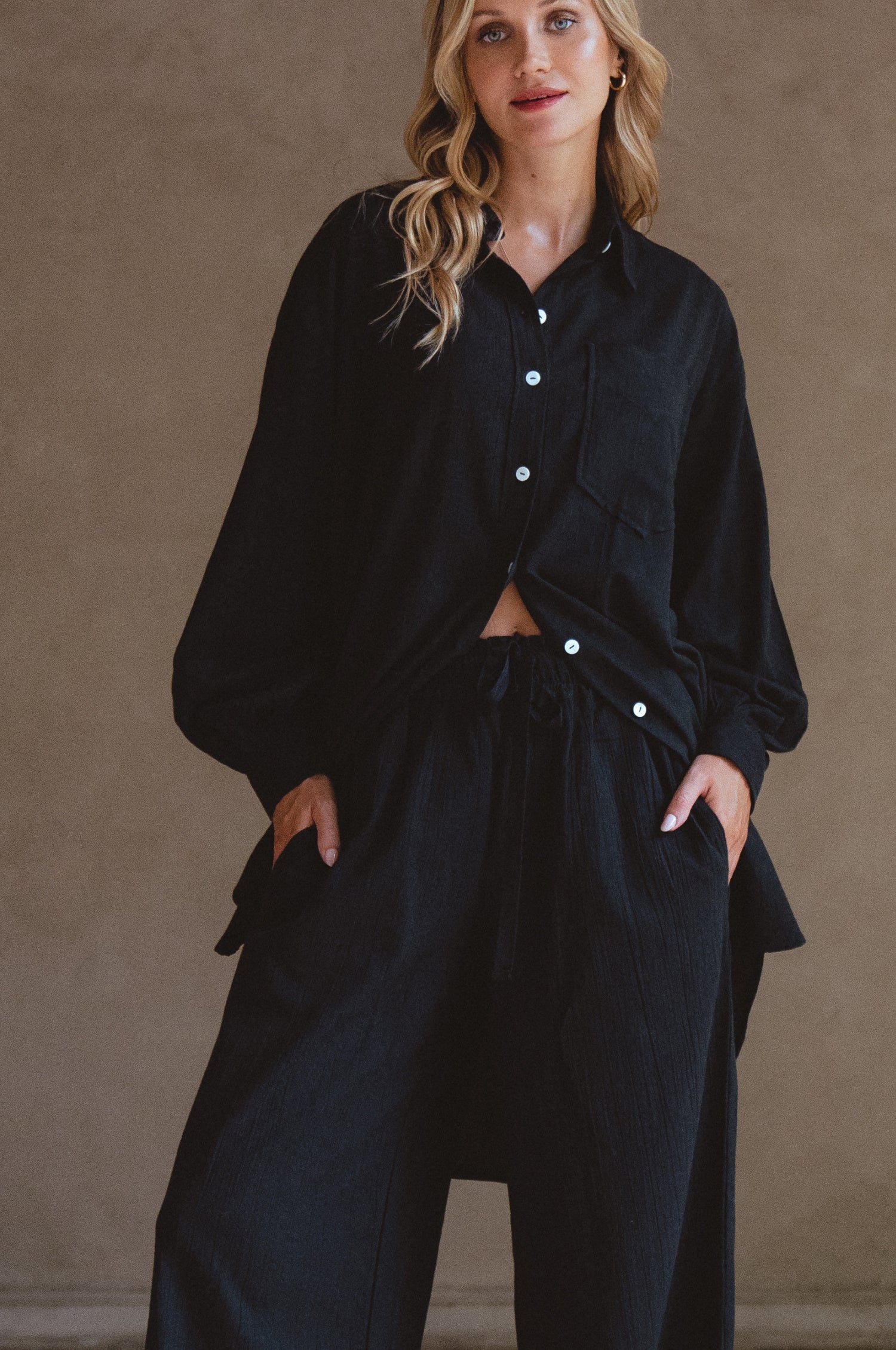 Calin Wide Leg Linen Pants (Sale)